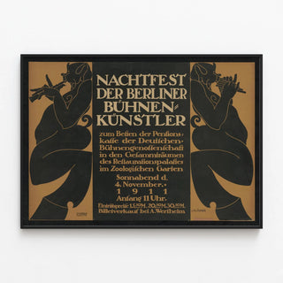 Plakat Vintage Nachtfest berlin-scenekunstner 1911 - Kunstnerisk vægdekoration — indrammet kunstværk på væggen