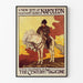 Vintageillustreret plakat af Napoleon på hest