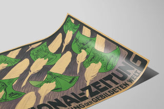 Plakat vintage National Zeitung til vægdekoration original — visning af kunstværket