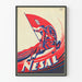 Vintage plakat af den røde og blå ridder NESAL vægdekoration