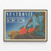 Plakat vintage Nestrovit vitaminer A, B1, C, D — indrammet kunstværk på væggen