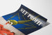 Vintage plakat mod malariaforebyggelse med myggenet
