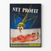 Vintage plakat mod malariaforebyggelse med myggenet