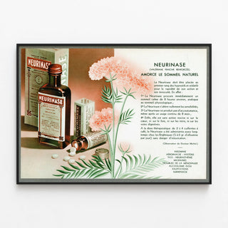 Plakat vintage Neurinase - Retro vægdekoration medicinsk reklame — indrammet kunstværk på væggen