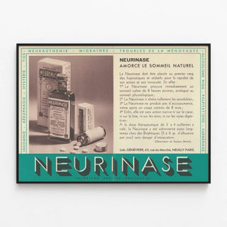 Plakat vintage Neurinase - Retro vægdekoration apotek — indrammet kunstværk på væggen