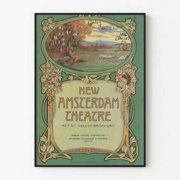 Vintage plakat New Amsterdam Theatre - vægdekoration Art Nouveau