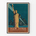 Vintage plakat af New Yorks skyline og Frihedsgudinden