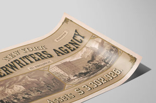 Plakat vintage New York Underwriters Agency - Vægdekoration — visning af kunstværket