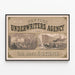 Plakat vintage New York Underwriters Agency - Vægdekoration — indrammet kunstværk på væggen