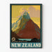 Vintage plakat af Mont Mitre Peak ved Milford Sound, New Zealand