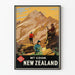 Vintage plakat Mont Cook New Zealand vægdekoration