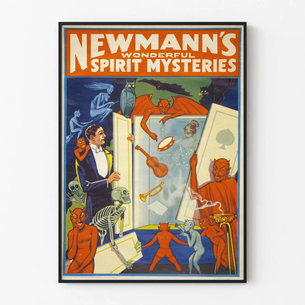 Vintage plakat Newmann's Wonderful Spirit Mysteries