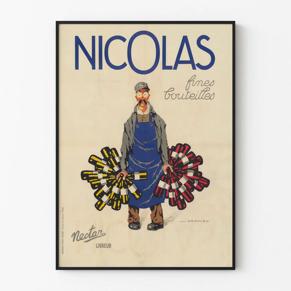 Vintage plakat Nicolas fine flasker nectar leverandør