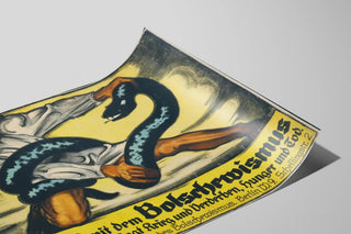 Plakat af antibolsjevisme-propaganda - Vintage vægdekoration — visning af kunstværket