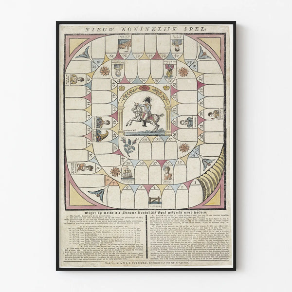 Gammelt brætspilplakat Nieuw Koninklijk Spil - Vintage vægdekoration