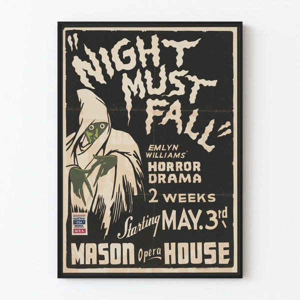 Vintage plakat Night Must Fall - Teater og Horror Drama
