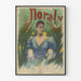 Vintage plakat af Noraly portræt elegant kvinde i blå kjole