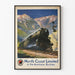 Vintage Plakat Tog Nordkysten Limited Montana Rocky Mountains