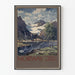 Vintage plakat af Norge landskab sommer bjerge og fjord