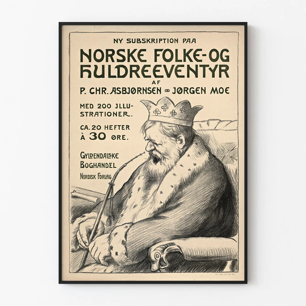 Vintage plakat med norske fortællinger og legender