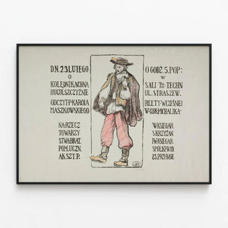 Plakat Illustreret traditionel Hucul – Vintage vægdekoration — indrammet kunstværk på væggen