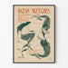 Vintage plakat Ocean Sketches - Illustration af havfrue og fisk