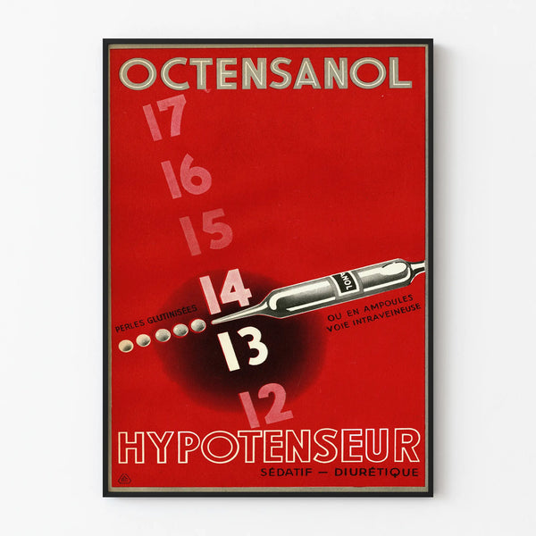 Vintage plakat Octensanol blodtryksmåler vægdekoration