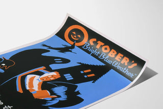 Vintage Halloween Plakat oktober - Vægdekoration til læsning