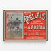Vintage plakat over værker af Rabelais illustreret af A. Robida — indrammet kunstværk på væggen