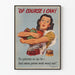 Vintage plakat til vægdekoration « Of Course I Can »