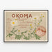 Vintage plakat OKOMA japansk roman illustreret — indrammet kunstværk på væggen