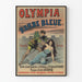 Gammel plakat Olympia Barbe Bleue, vintage vægdekoration teater