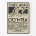 Vintage plakat Zuiderbad Olympia Svømmekvinde - Vægdekoration Swimmingpool