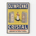 Vintage Olympisk reklameplakat Cristal Pétrole Blanc Extra