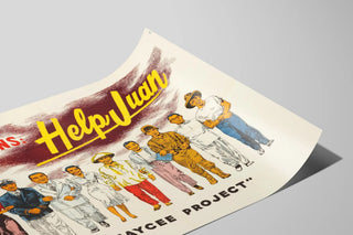 Plakat Vintage Hjælp Juan - Retro Vægdekoration — visning af kunstværket