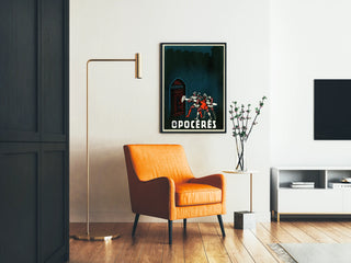 Vintage plakat Opocérés - Illustration af riddere og befæstet port