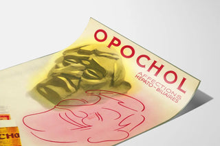 Vintage plakat af Opochol til lever- og galdevejssygdomme