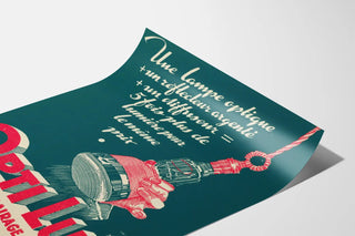 Vintage plakat Opti Lux - Dekorativ plakat med energibesparende lampe