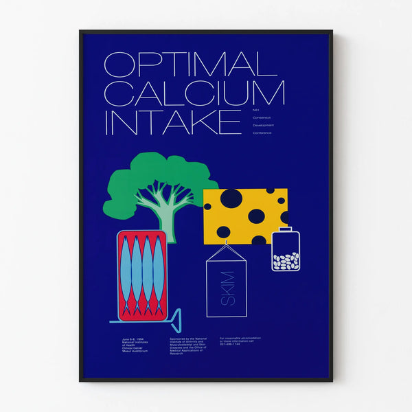 Vægdekoration plakat Optimal Calciumindtag – Vintage design sundhed og ernæring