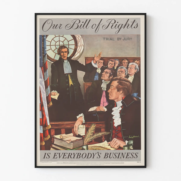 Dekorativ vægplakat Vores Rettighedsdeklaration - Historisk Domstolscene