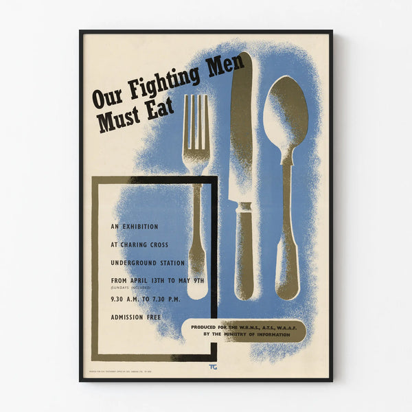 Vintage plakat Vores kampmænd skal spise - Retro krigs vægdekoration