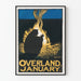 Vintage plakat Overland januar ved lejrbålet