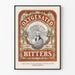 Vintage plakat med oxygeniseret bitters – middel mod feber og astma