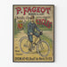 Vintage cykelplakat P. Fageot, fransk mærke, Lyon