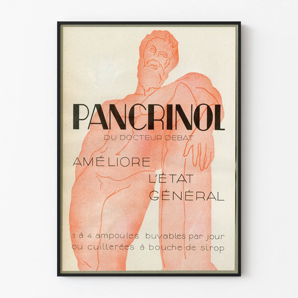 Vintage plakat Pancrinol - Retro medicinsk vægdekoration