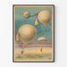 Vintage plakat med faldskærmsudspring og luftballoner