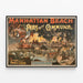 Plakat vintage Manhattan Beach Paris og Kommunen — indrammet kunstværk på væggen