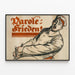 Plakat vintage Slogan: Fred - ekspressionistisk vægdekoration — indrammet kunstværk på væggen