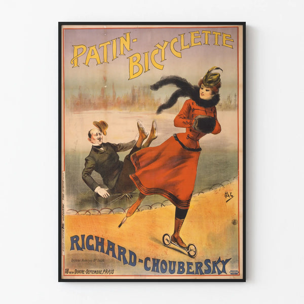 Vintage plakat Patin-Bicyklen Richard-Choubersky til vægdekoration