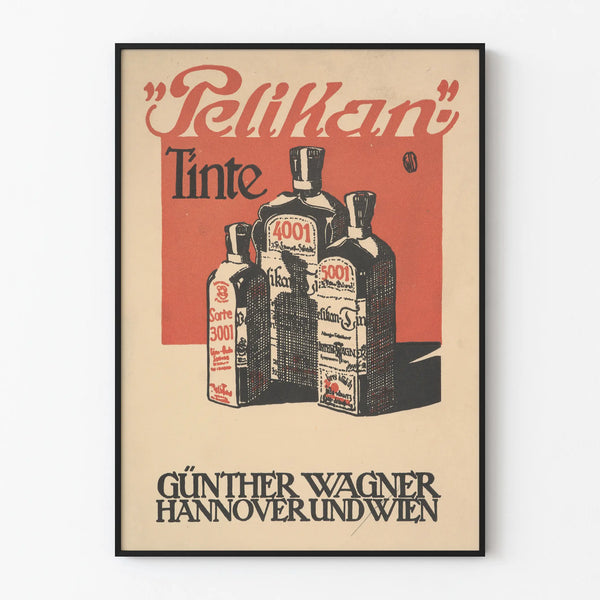 Vintage plakat Pelikan blæk - Retro vægdekoration med Pelikan blæk